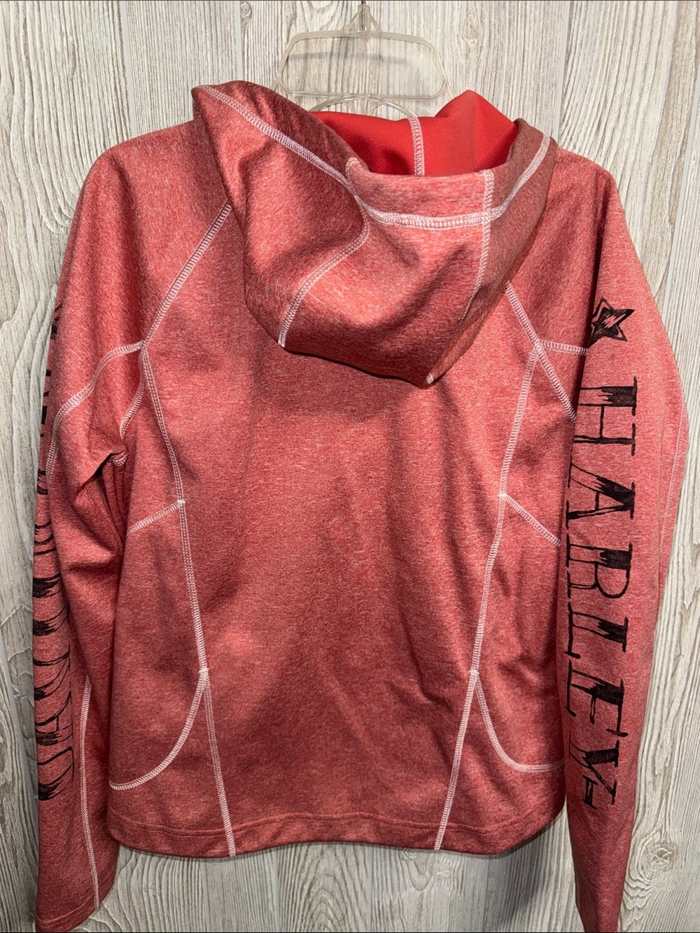 Harley‑Davidson Heathered Coral Full‑Zip Hooded Jacket - Picture 6 of 8